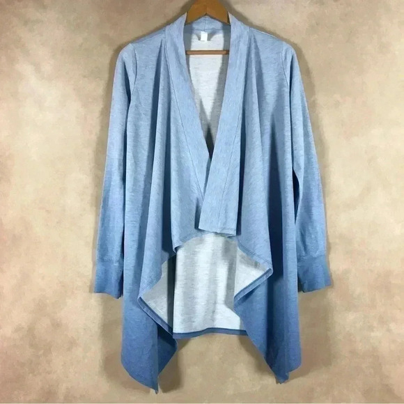 IDEOLOGY Women's Dip-Dye Waterfall Draped Open Front Cardigan, Blue, Small - Picture 1 of 5